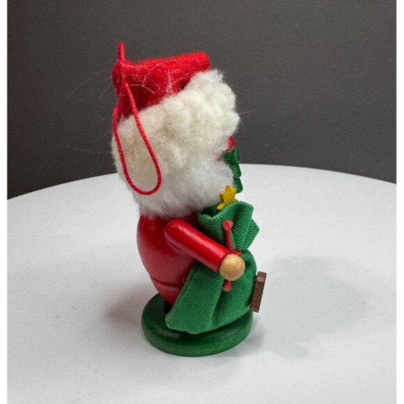 Holzkunst Christian Ulbricht Santa Holding Tree & Toy Sack West Germany 4" - Picture 2 of 6